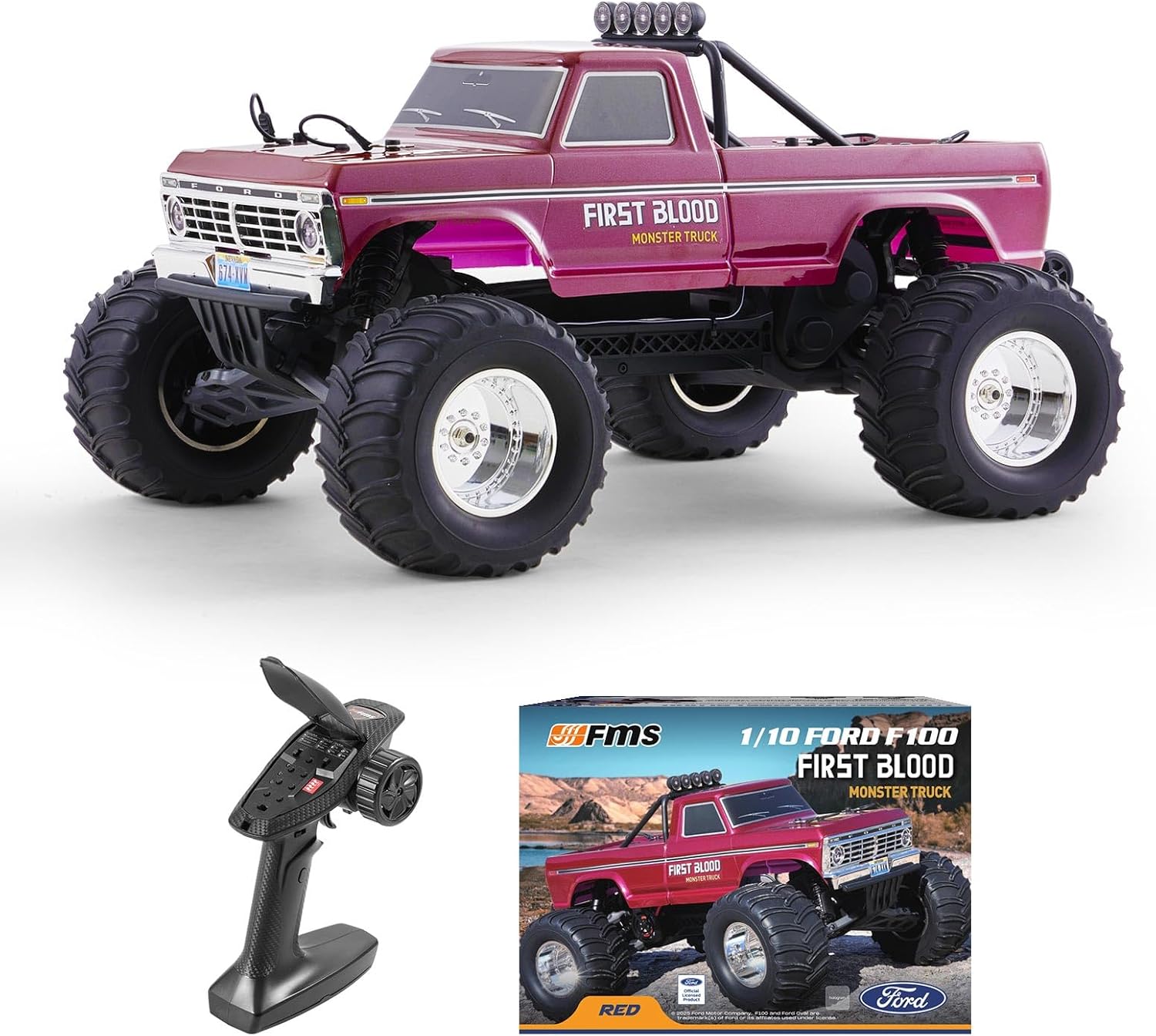 รถบรรทุกฟอร์ด F-100 RC ขนาด 1/ - Rc Hobby Grade Monster Truck บทวิจารณ์และราคา